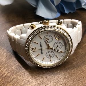 Michael Kors Accessories - Michael Kors White Acrylic, Gold, and CZ Watch Michael Kors Accessories - Michael Kors White Acrylic, Gold, and CZ Watch